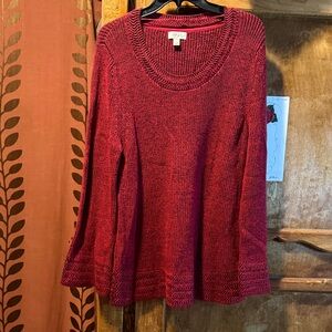 Style & Co. Women's Red Crew Neck Sweater